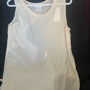 Cream Sleeveless silk Blouse